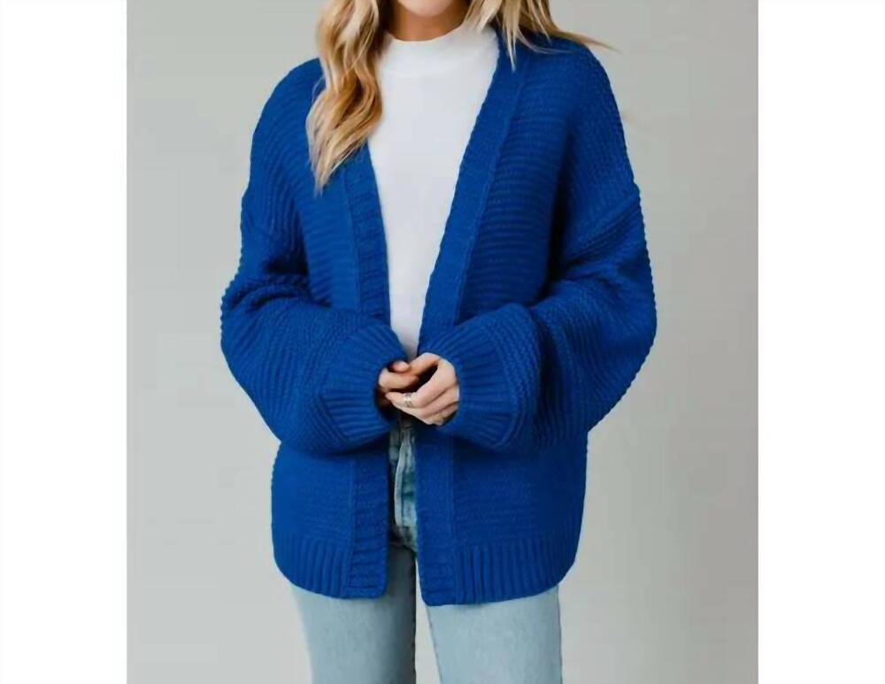 NEW PANACHE APPAREL ski knit cardigan in blue green